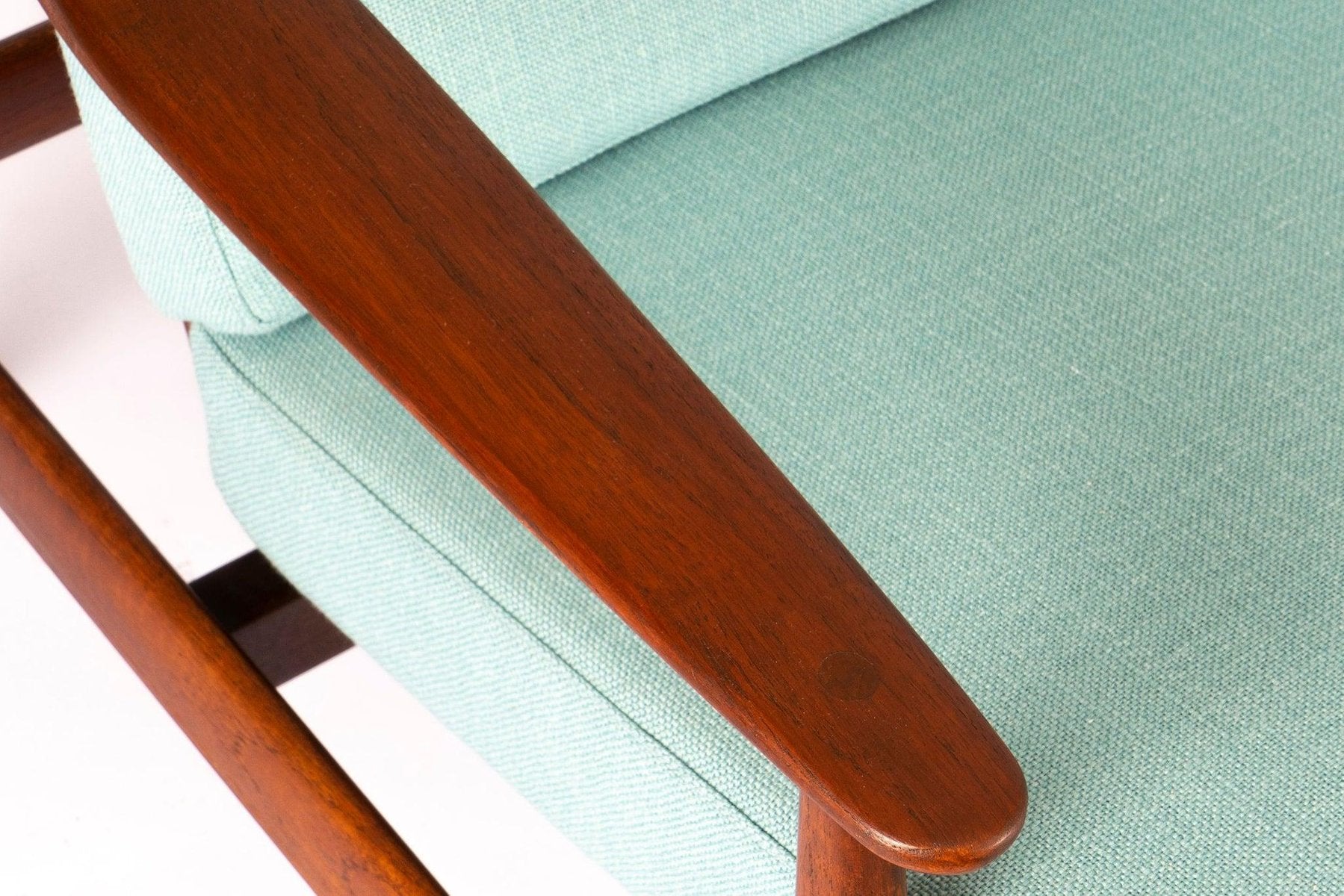 Three-Seater Sofa in Teak & Fabric by Hans Olsen for Frem in Røjle