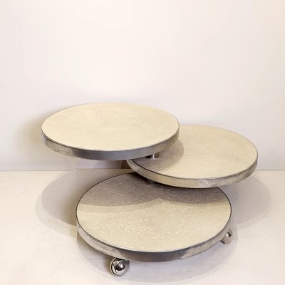 Three Tray Coffee Table by Maria Pergay for Mercier Frères, 1960s-NYF-2019012