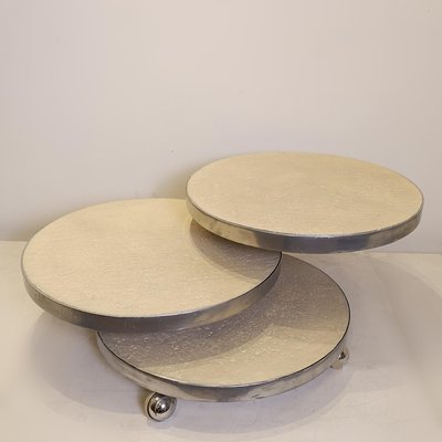 Three Tray Coffee Table by Maria Pergay for Mercier Frères, 1960s-NYF-2019012