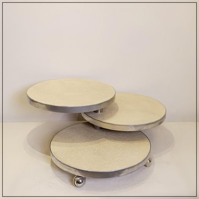 Three Tray Coffee Table by Maria Pergay for Mercier Frères, 1960s-NYF-2019012