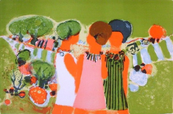 Three Women in a Landscape by Frédéric Menguy, 1970s-FMZ-895478