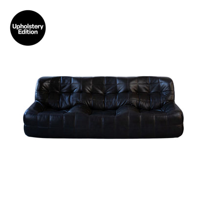 [빈티지/매장즉시발송] (UPHOLSTERY EDITION) 카시마소파 | Vintage Black Leather Kashima 3-Seat Sofa