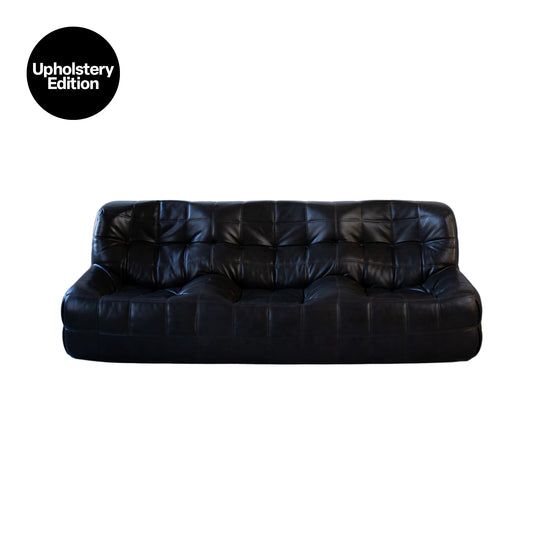 [빈티지/매장즉시발송] (UPHOLSTERY EDITION) 카시마소파 | Vintage Black Leather Kashima 3-Seat Sofa