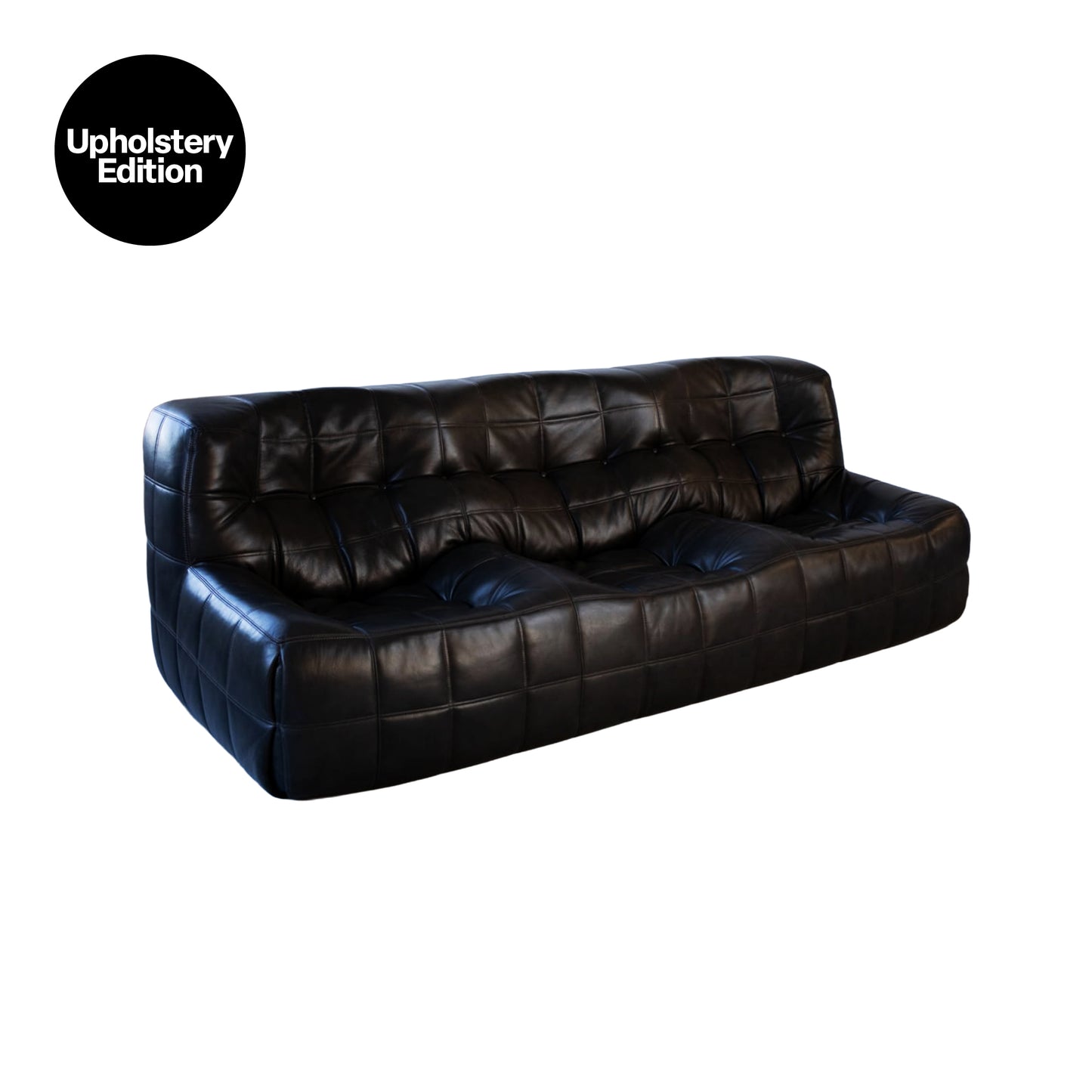 [빈티지/매장즉시발송] (UPHOLSTERY EDITION) 카시마소파 | Vintage Black Leather Kashima 3-Seat Sofa
