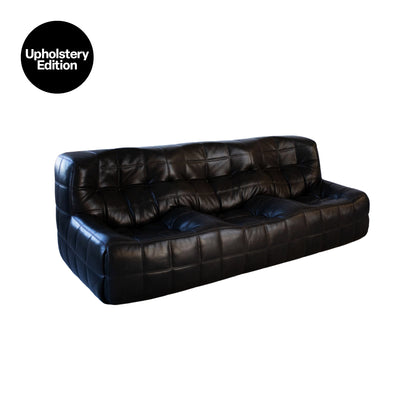 [빈티지/매장즉시발송] (UPHOLSTERY EDITION) 카시마소파 | Vintage Black Leather Kashima 3-Seat Sofa
