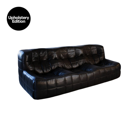 [빈티지/매장즉시발송] (UPHOLSTERY EDITION) 카시마소파 | Vintage Black Leather Kashima 3-Seat Sofa