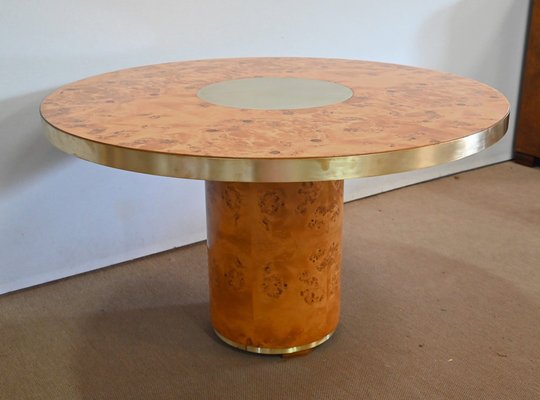 Thuya and Gilt Metal Round Table, 1980-RVK-1406232