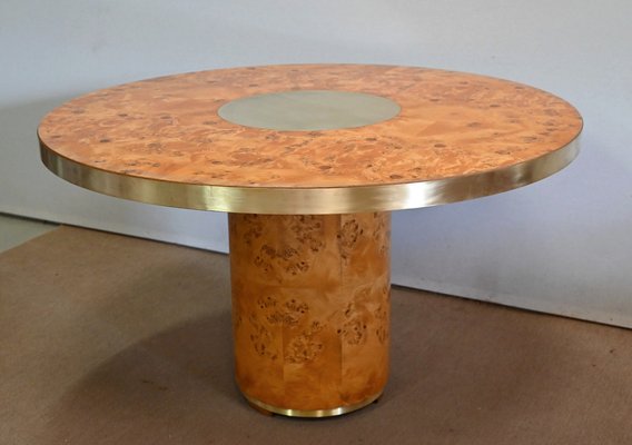 Thuya and Gilt Metal Round Table, 1980-RVK-1406232