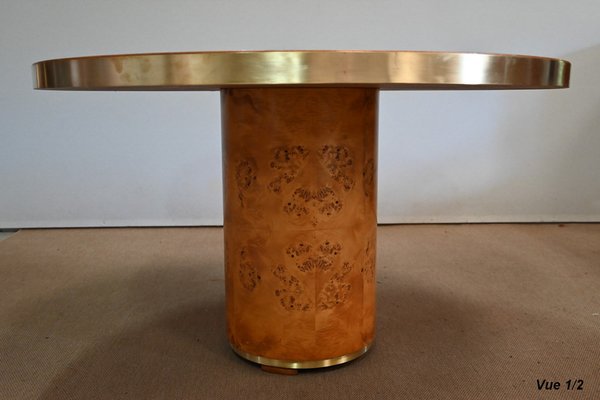 Thuya and Gilt Metal Round Table, 1980-RVK-1406232