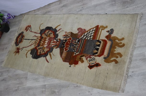 Tibetan Oriental Hand Knotted Khaden Sleeping Rug, 1950s-UZN-1395904