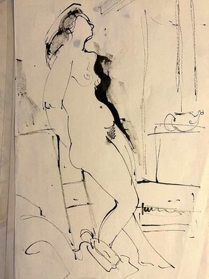 Tibor Gertler, Internal Nude, China Ink, 1950s-ZCI-852363