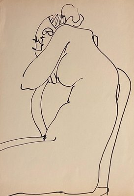 Tibor Gertler, Internal Nude, Ink Drawing, 1950s-ZCI-852354