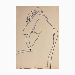 Tibor Gertler, Internal Nude, Ink Drawing, 1950s-ZCI-852354