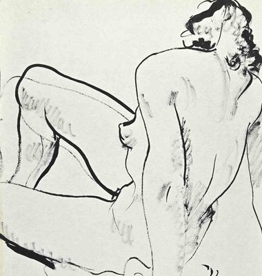 Tibor Gertler, Nude From the Back, Original Marker Pen, Mid 20th-Century-ZCI-1266698