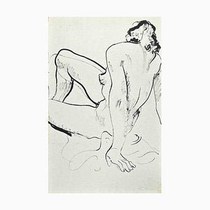 Tibor Gertler, Nude From the Back, Original Marker Pen, Mid 20th-Century-ZCI-1266698