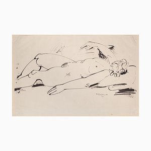 Tibor Gertler, Nude, Original China Ink Drawing, 1948-ZCI-898557