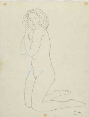 Tibor Gertler, Nude, Original Drawing, Mid 20th-Century-ZCI-1267796