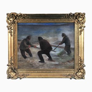 Tibor Pólya, Ice Cutters, 1890s-1910s, Oil on Canvas-QOR-2023565