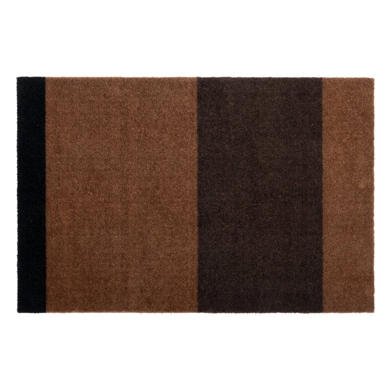 Stripes horizontal rug by Tica Copenhagen #60 x 90 cm, cognac - d.brown - black #