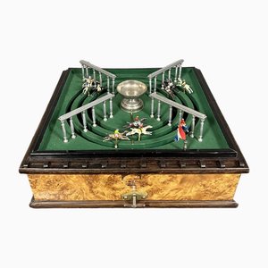 Tiercé Bar Game with 9 Horses in Elm Burr Box-MWB-2021617