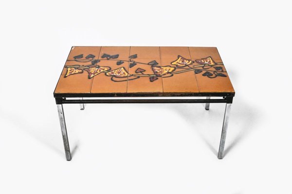 Tiled Coffee Table from Adri Belgique, Belgian, 1960s-HYJ-829664