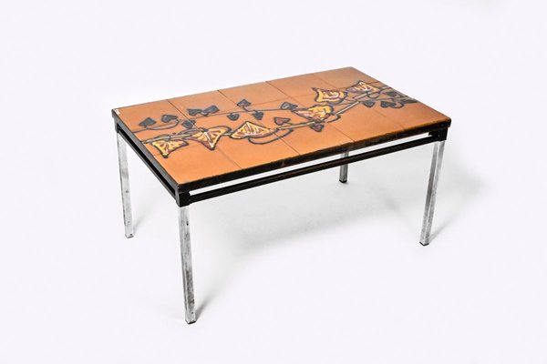 Tiled Coffee Table from Adri Belgique, Belgian, 1960s-HYJ-829664