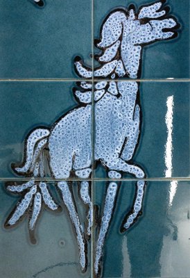 Tiles Horse Under the Moon Mid-Century, France, 1970s-RIU-1425754