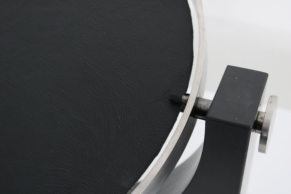 Tiltable Table Mirror with Black Marble Base and Brushed Chrome Border, Italy, 1960s-AA-1771750