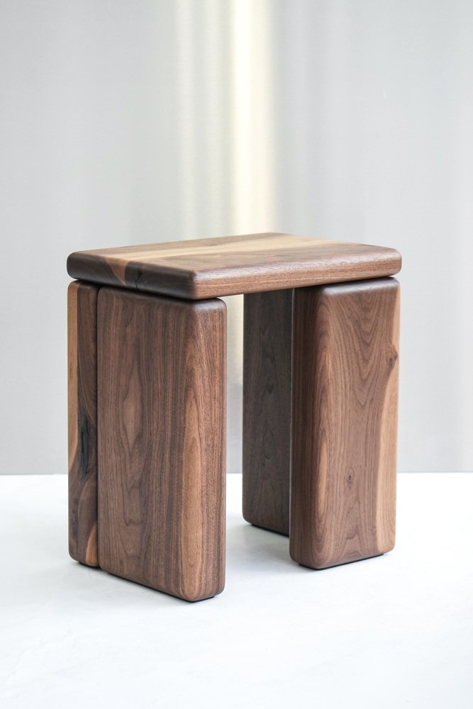 Timber Stool Walnut by Onno Adriaanse