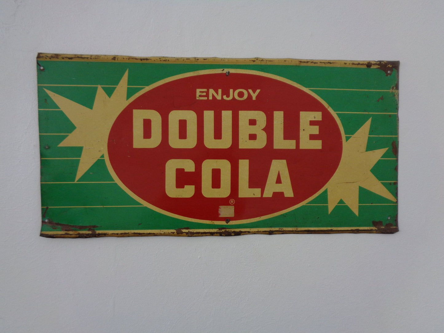 Tin Enjoy Double Cola Sign, USA, 1960s