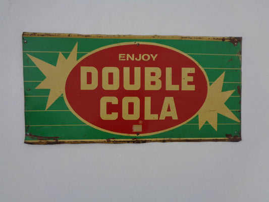 Tin Enjoy Double Cola Sign, USA, 1960s