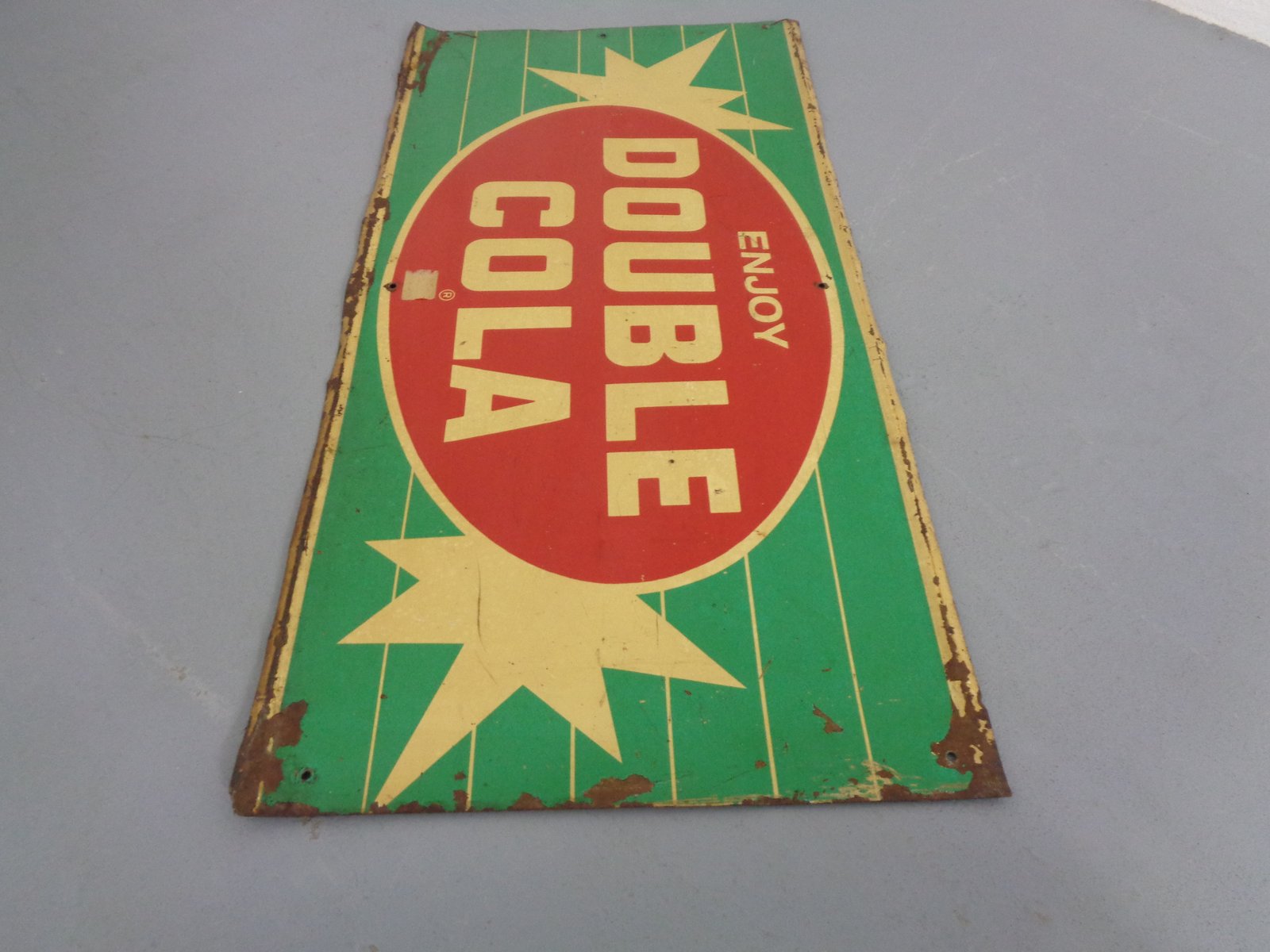 Tin Enjoy Double Cola Sign, USA, 1960s