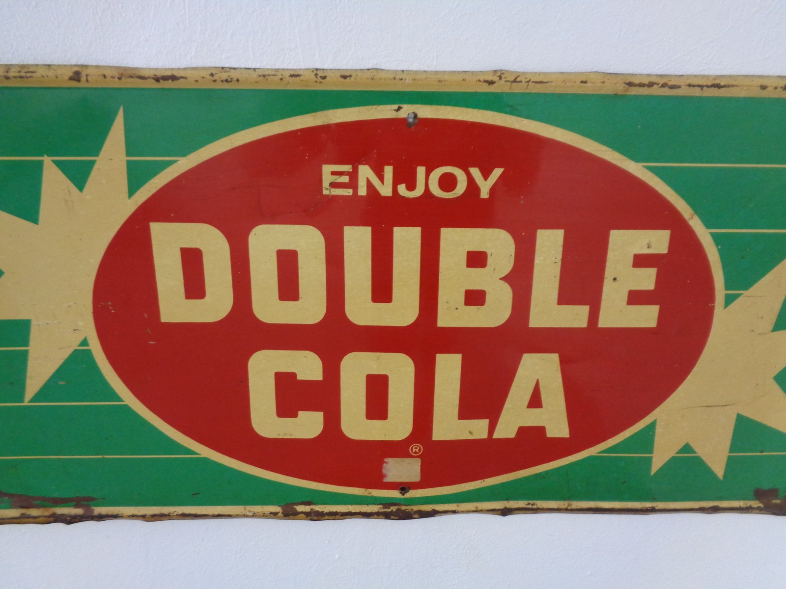 Tin Enjoy Double Cola Sign, USA, 1960s