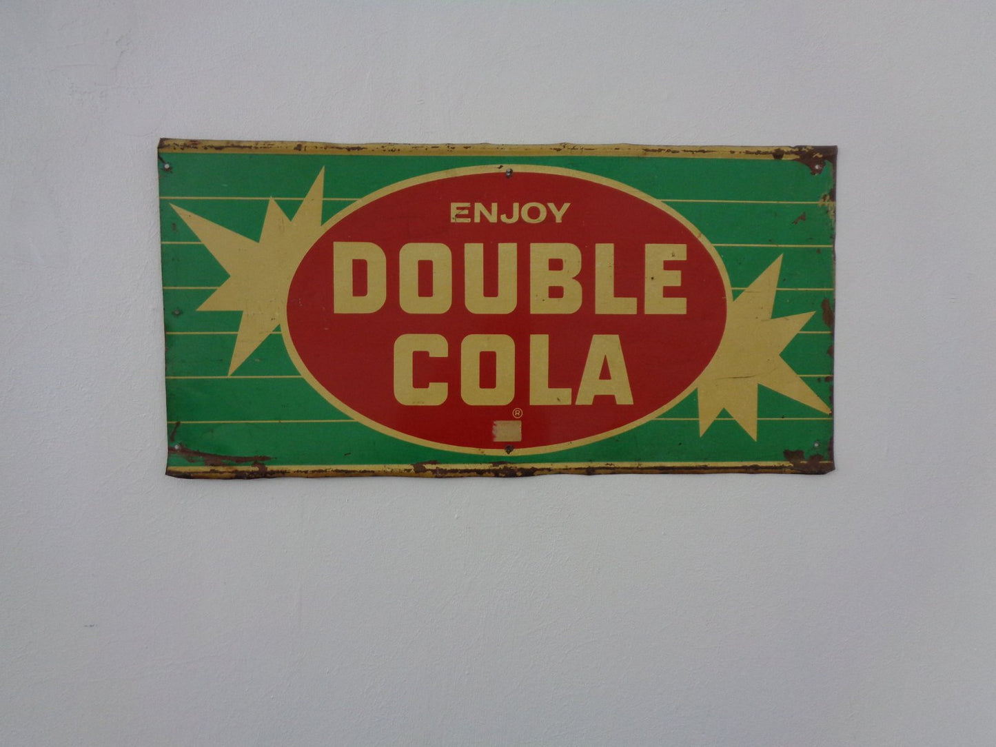 Tin Enjoy Double Cola Sign, USA, 1960s