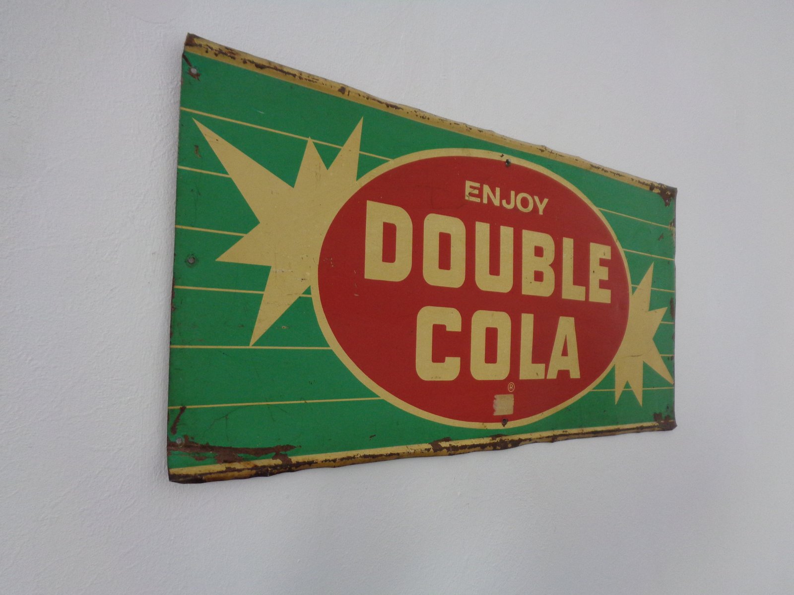 Tin Enjoy Double Cola Sign, USA, 1960s