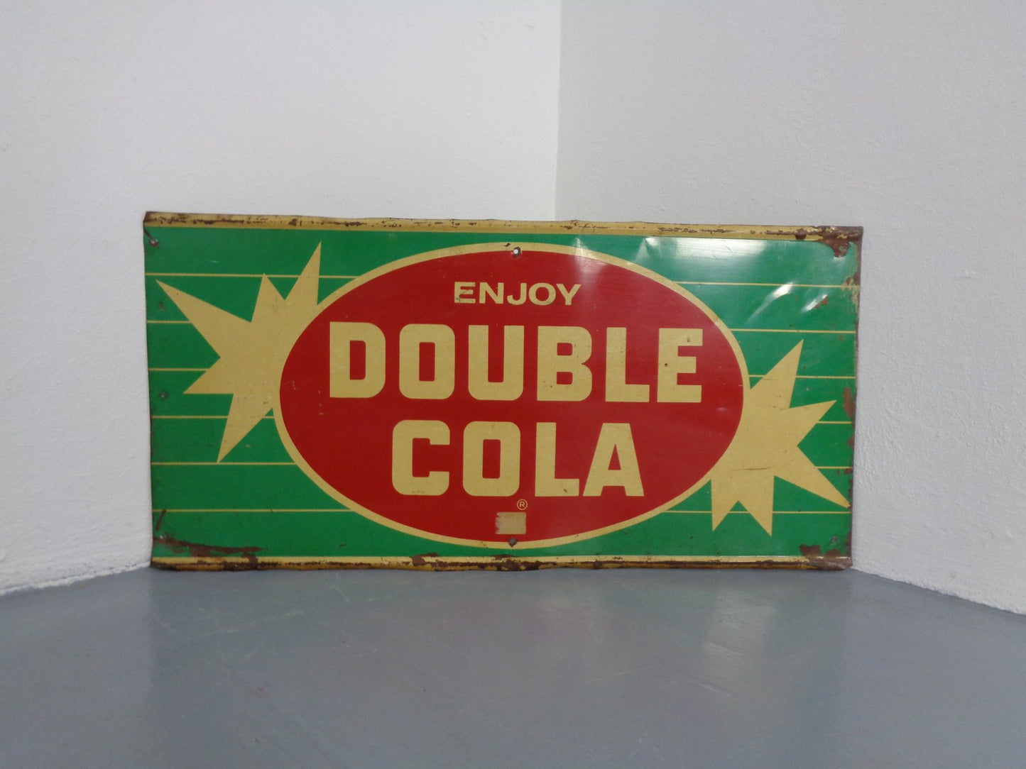 Tin Enjoy Double Cola Sign, USA, 1960s