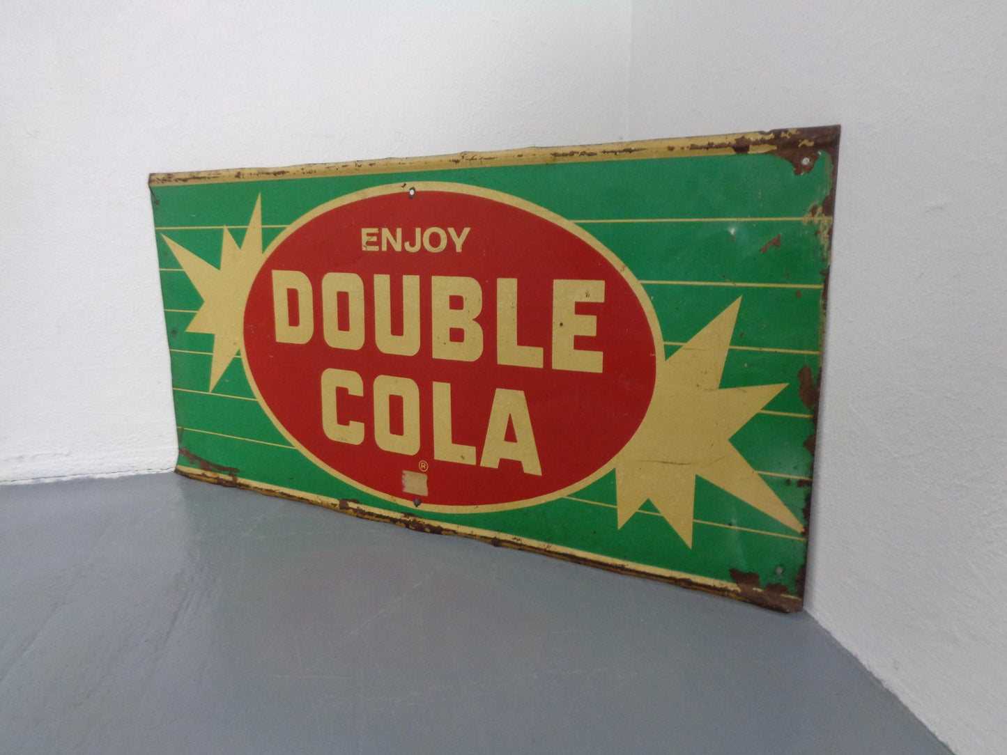 Tin Enjoy Double Cola Sign, USA, 1960s