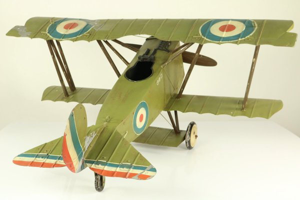 Tin Model WWI Royal Air Force Biplane, 1920s-FUP-552274