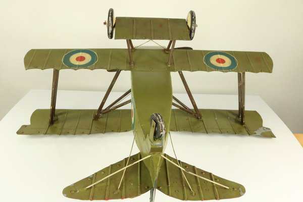 Tin Model WWI Royal Air Force Biplane, 1920s-FUP-552274