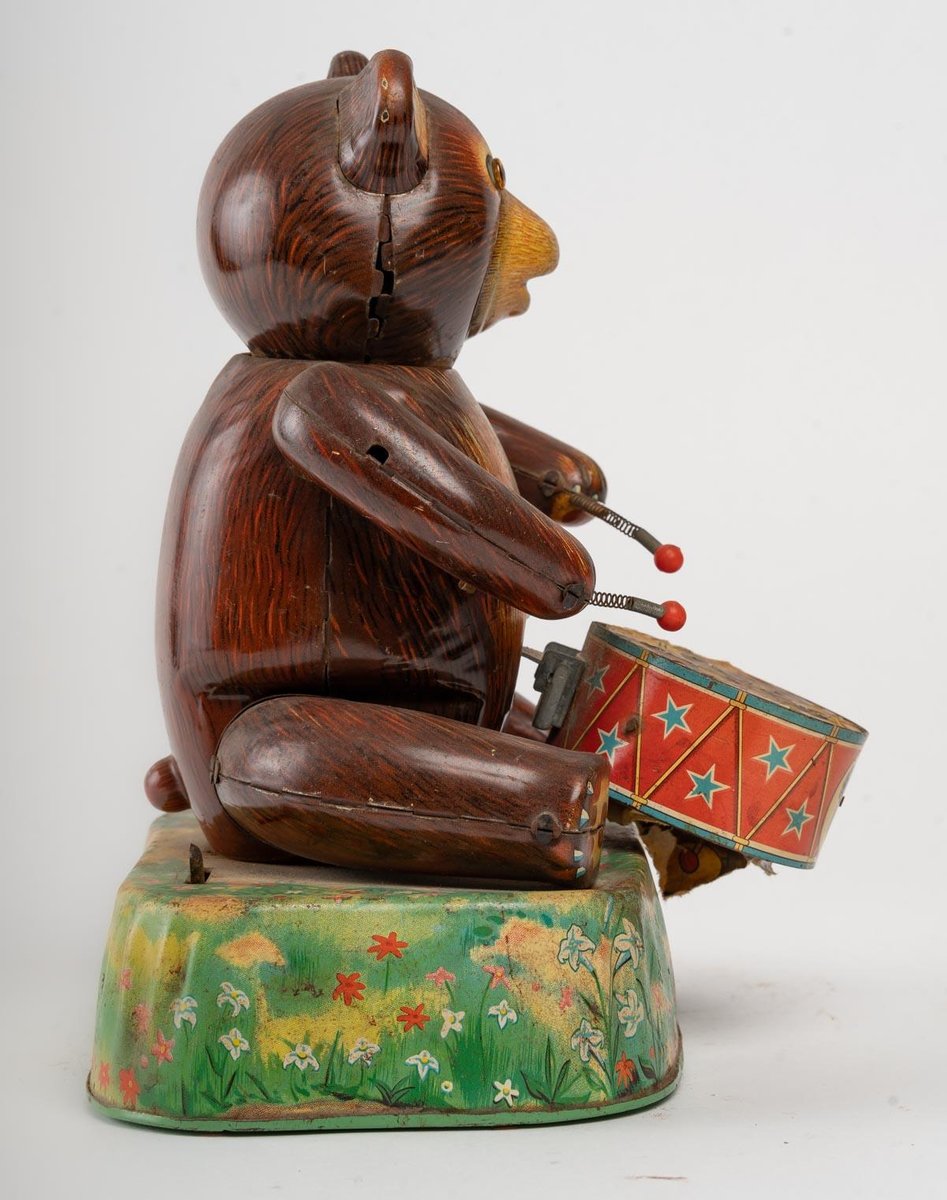 Tin Toy Bear with Tambourine