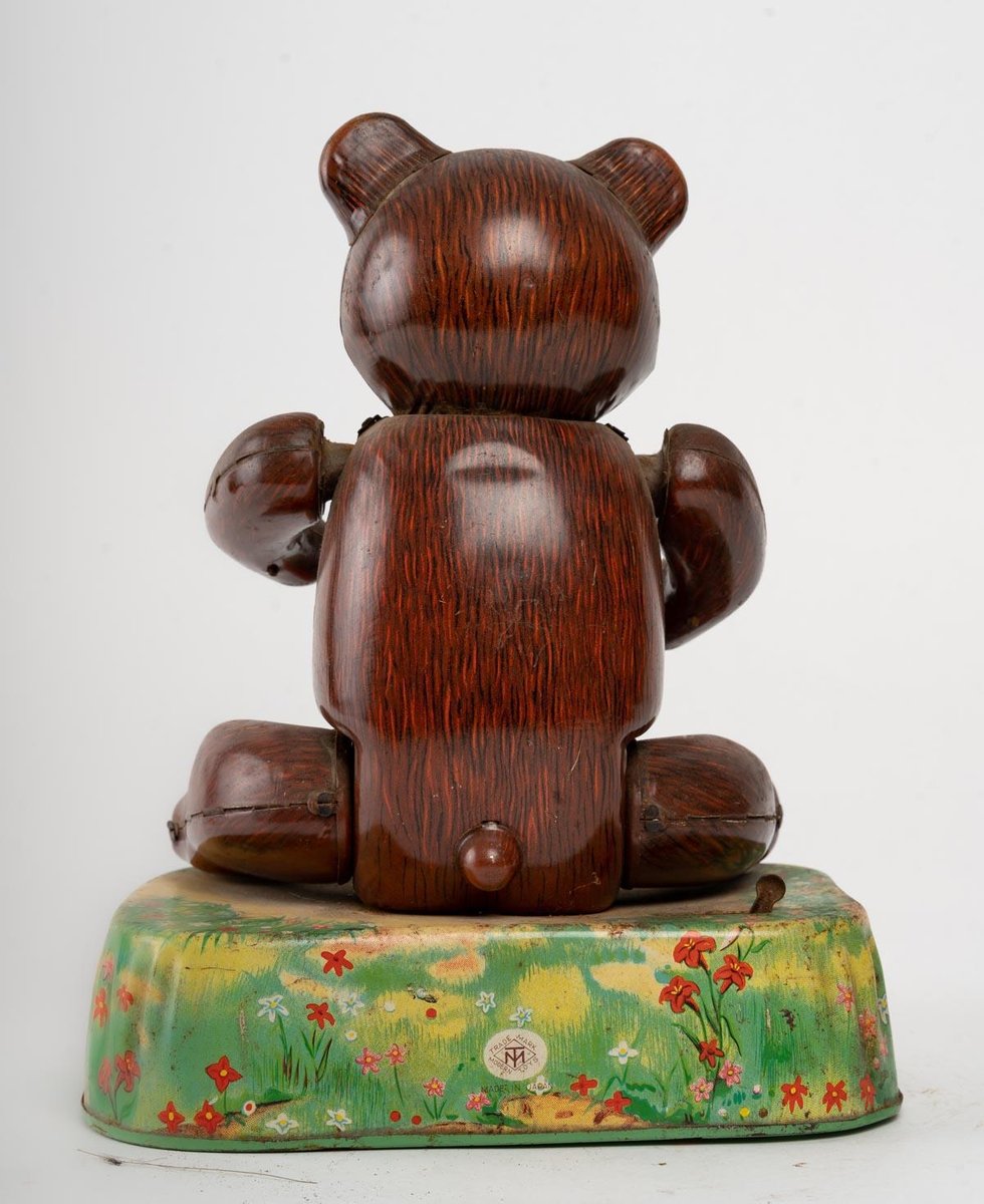 Tin Toy Bear with Tambourine