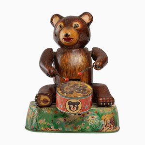 Tin Toy Bear with Tambourine-WFS-934986