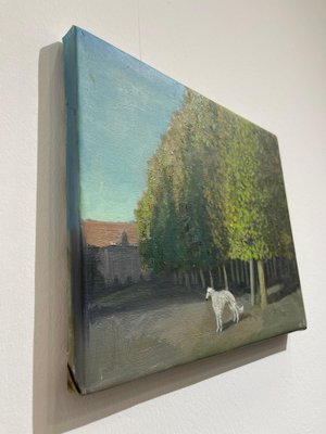 Tinatin Chkhikvishvili, White Dog in Schönbrunn, 2023, Oil on Canvas-CHG-2037525