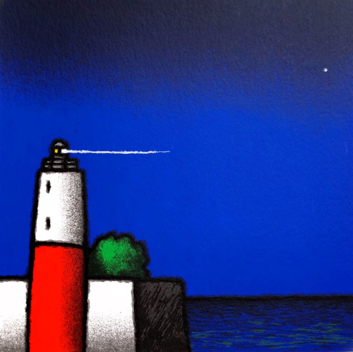 Tino Stefanoni, Faro bianco e rosso, 1999, Serigraph