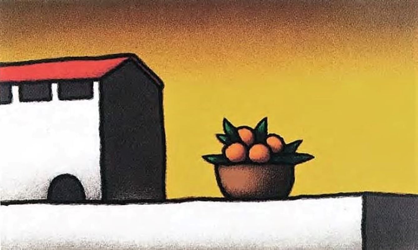 Tino Stefanoni, Vase of Oranges, 1997, Screen Print