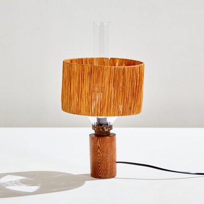 Tiny Table Lamp with Raffia Shade-CI-1291459