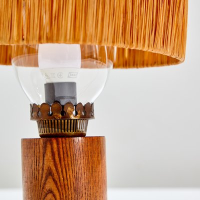 Tiny Table Lamp with Raffia Shade-CI-1291459