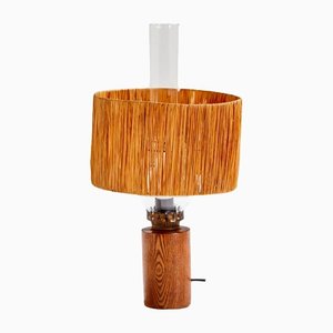 Tiny Table Lamp with Raffia Shade-CI-1291459