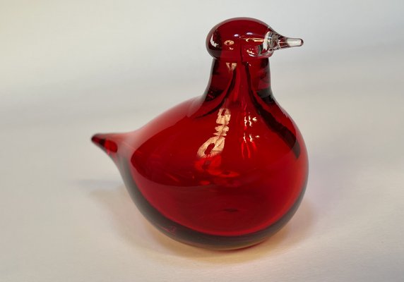 Tirri Mouth-Blown Glass Art Birds by Oiva Toikka for Iittala, Finland 1980s, Set of 2-JP-1702588