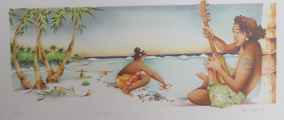 Titi Becaud, On the Island, 1950s, Lithograph-KHH-1209016